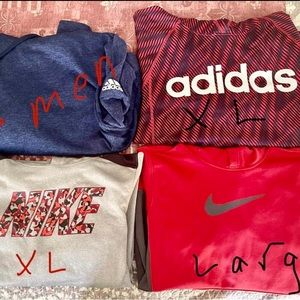 Nike and Adidas Hoodies Youth Boys X-Large Four Total GUC